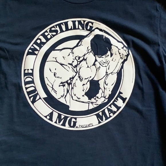 AMG Nude Wrestling Presents Matt!  HTV on Dark Blue 100% Cotton Next Level T - Picture 4 of 10